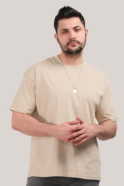 Unısex Oversize T-shirt  Bej