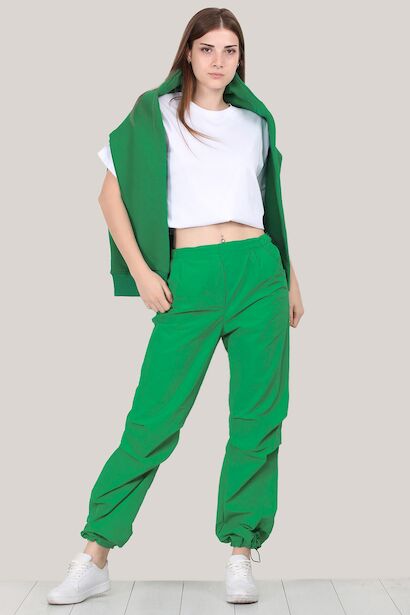 Kadın Paraşüt Pantolon  Yeşil