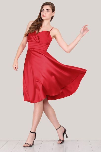 Kadın Kısa Abiye Elbise  Kırmızı