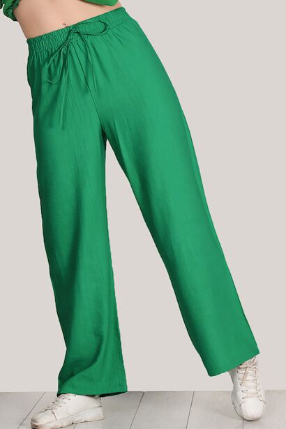 Kadın Bol Paça Pantolon  Yeşil