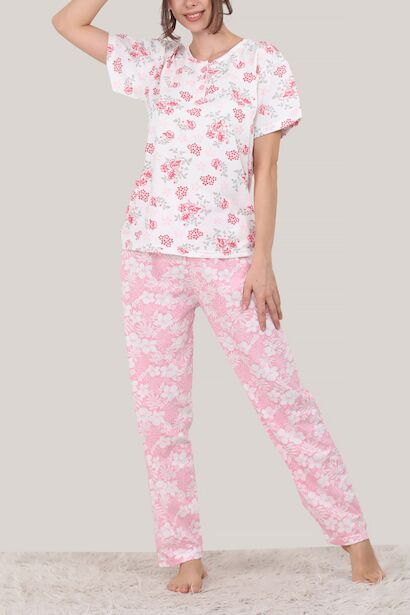 Kadın Kısa Kol Pijama Takımı  Pembe