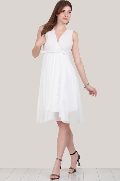 Kadın Kısa Abiye Elbise  Beyaz