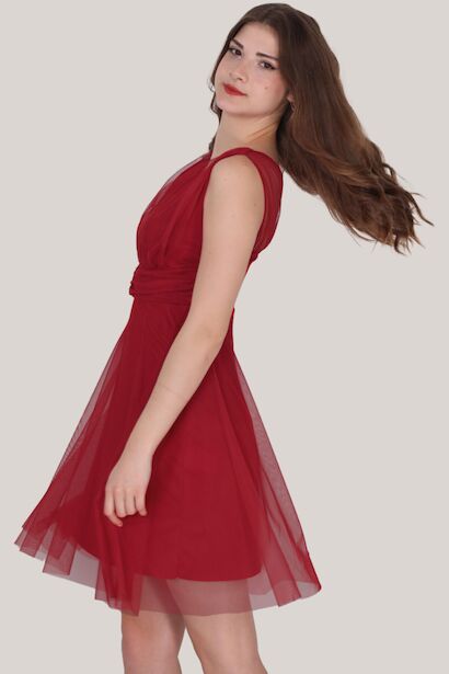 Kadın Kısa Abiye Elbise  Kırmızı