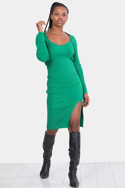 Kaşkorse Kadın Kısa Elbise  Yeşil