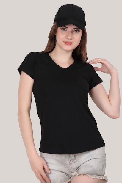 Kadın T-shirt  Siyah